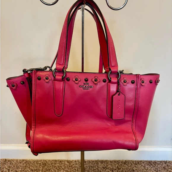 Coach Pink Leather Tote Bag - Picture 2 of 4